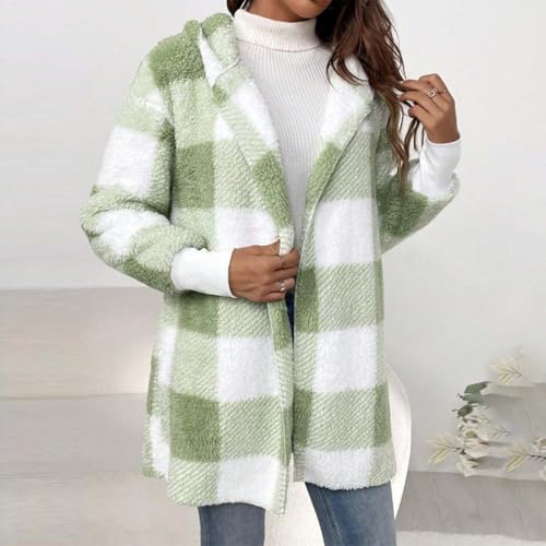 Trendy Women's Warm Plush Hooded Winter Coat Fleece Jacket