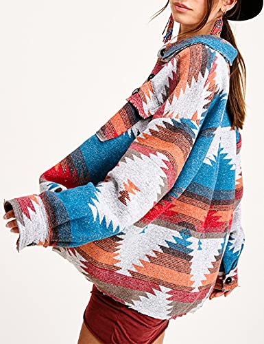 Women's Boho Vintage Aztec Print Woolen Jacket