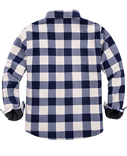 Men's Sherpa Lined Plaid Flannel Shirt Jacket