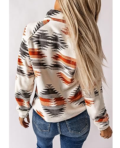 Women's Aztec Print Fleece Shacket with Pockets