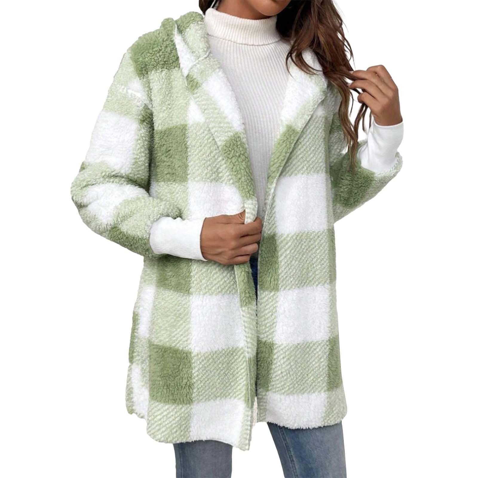 Trendy Women's Warm Plush Hooded Winter Coat Fleece Jacket