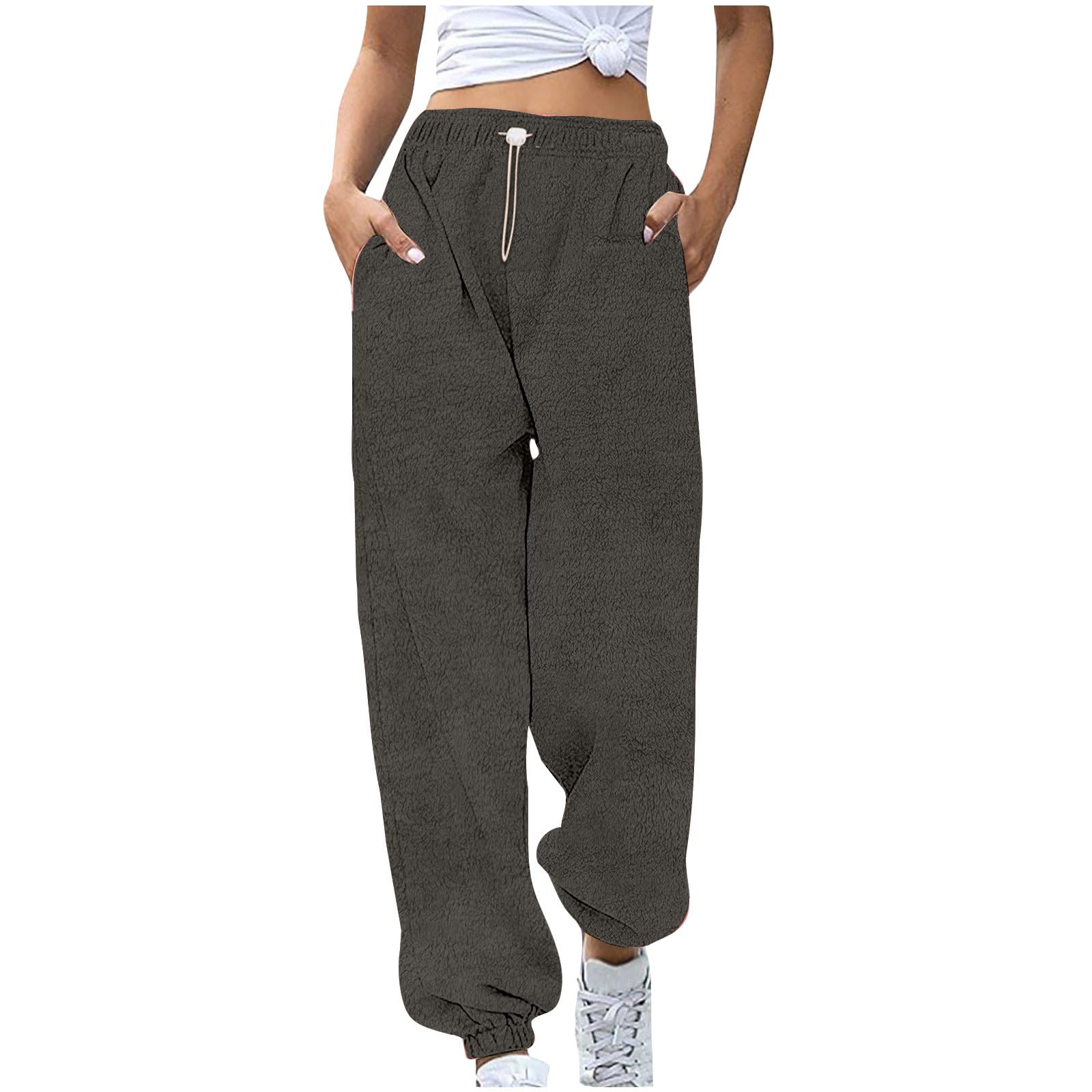 MXTPOV Fleece Sherpa Pajama Pants for Women comfy warm with pockets
