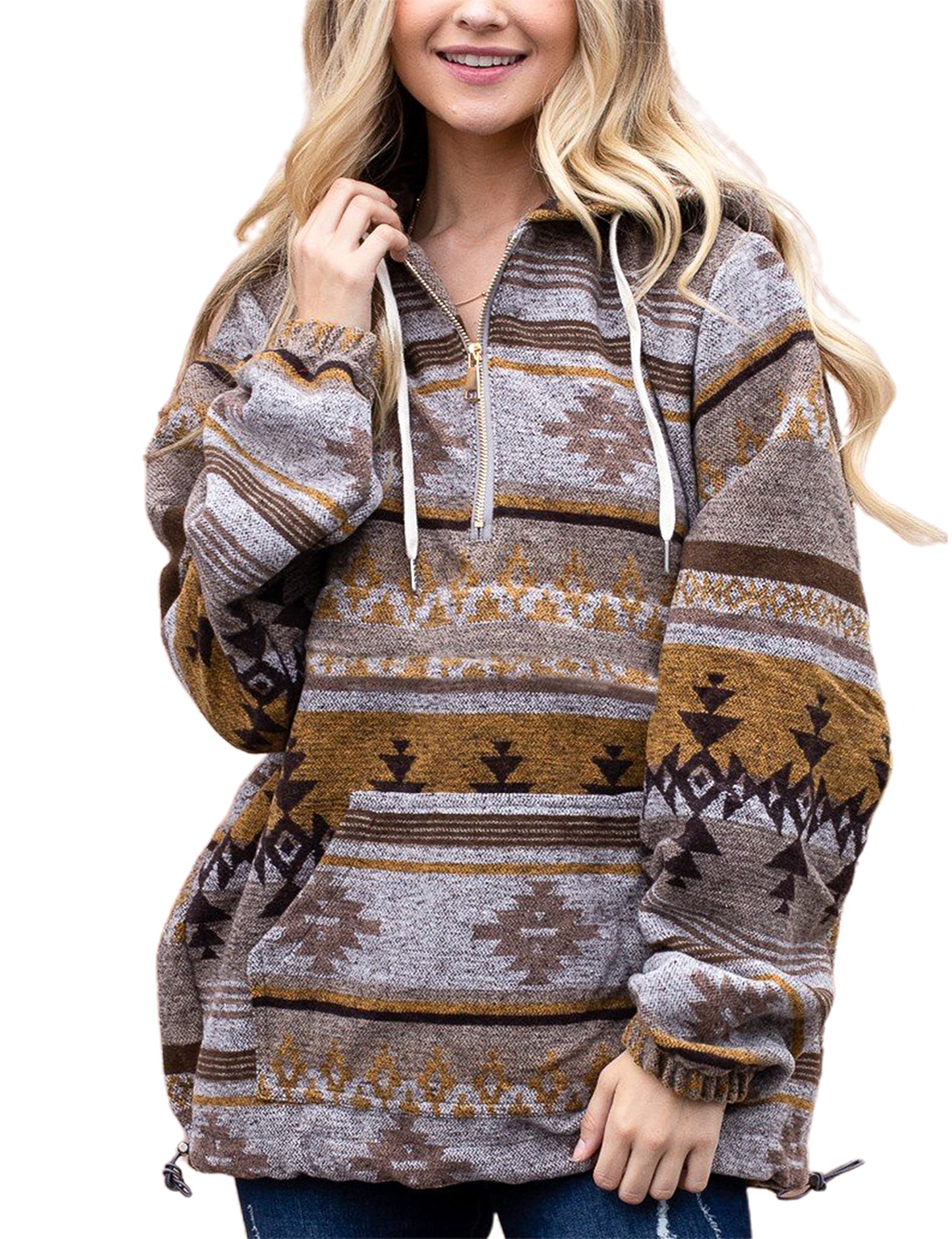 Lentta Womens Aztec Shacket Long Sleeve Flannel Outerwear